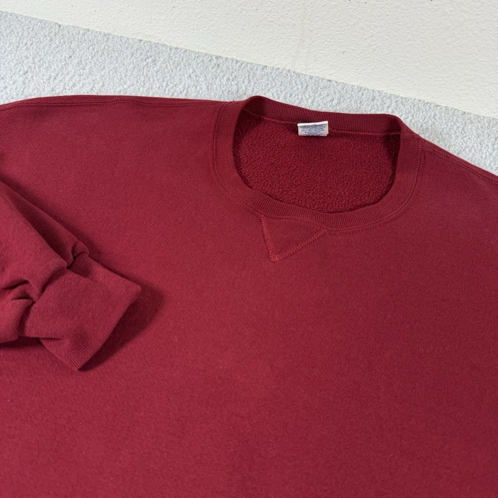 Vintage Russell Athletic Sweatshirt Mens 2XLarge Red‎ Blank Crewneck Y2K 90s